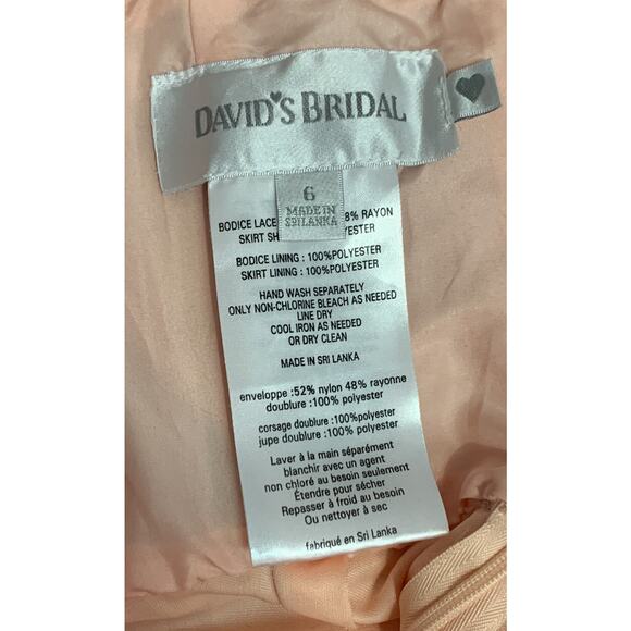 Davids Bridal Dress Womens 6 Bridesmaid One Shoulder Lace Chenille Maxi Dress - Picture 6 of 9